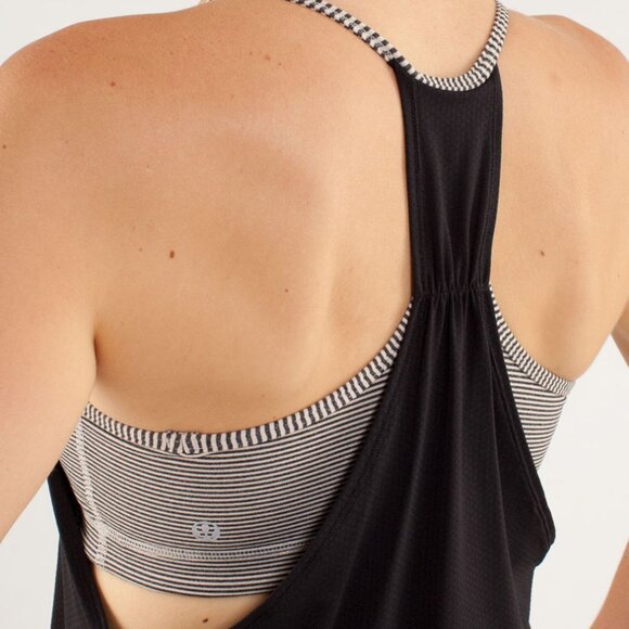 Lululemon No Limits Tank  - Tonka Stripe Cashew & Heathered Black - US 6 - Picture 4 of 10